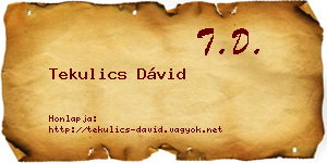 Tekulics Dávid névjegykártya