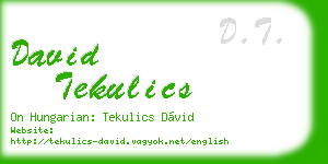 david tekulics business card