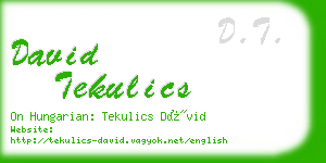 david tekulics business card